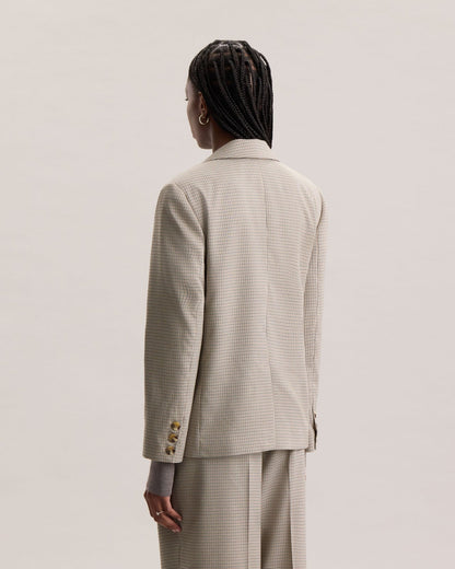 Esme Tailored Brown Houndstooth Blazer detail by The Lode Lane