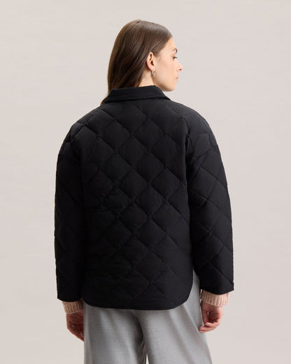 Marlowe Cosy Black Wool Overshirt Shacket detail by The Lode Lane