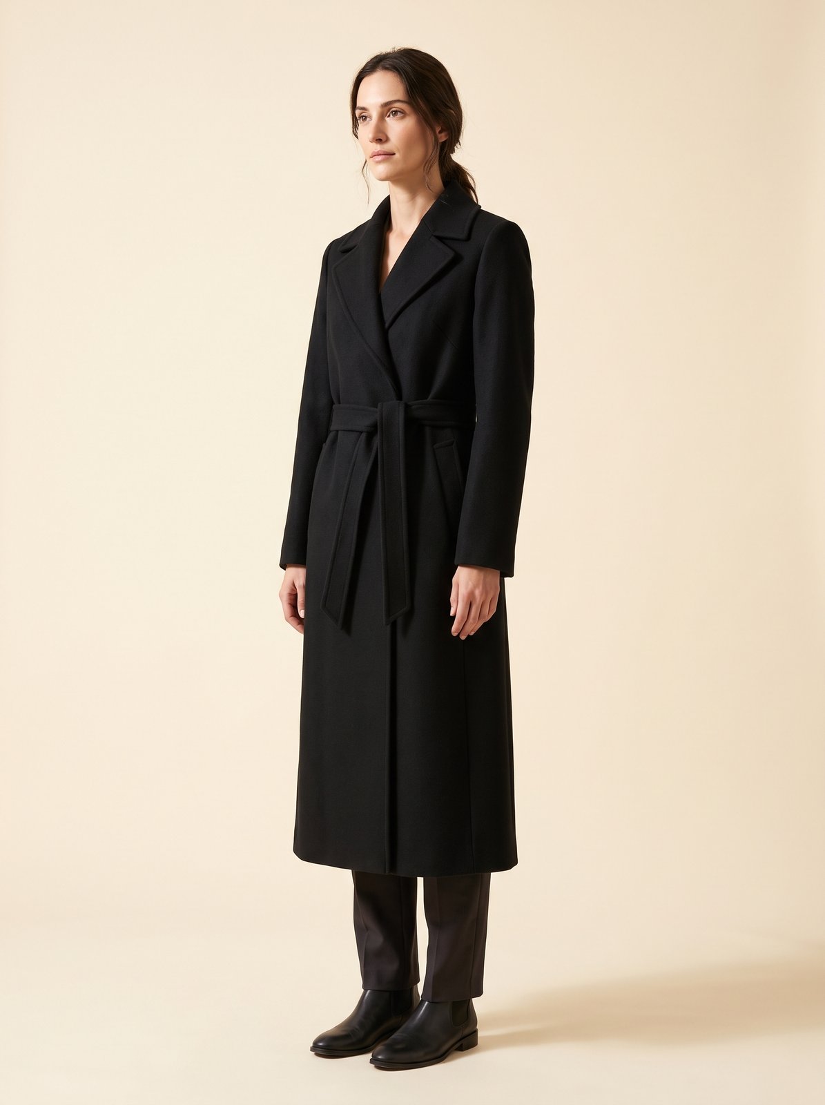 Ada black long winter coat by Lode Lane