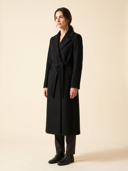 Ada black long winter coat by Lode Lane