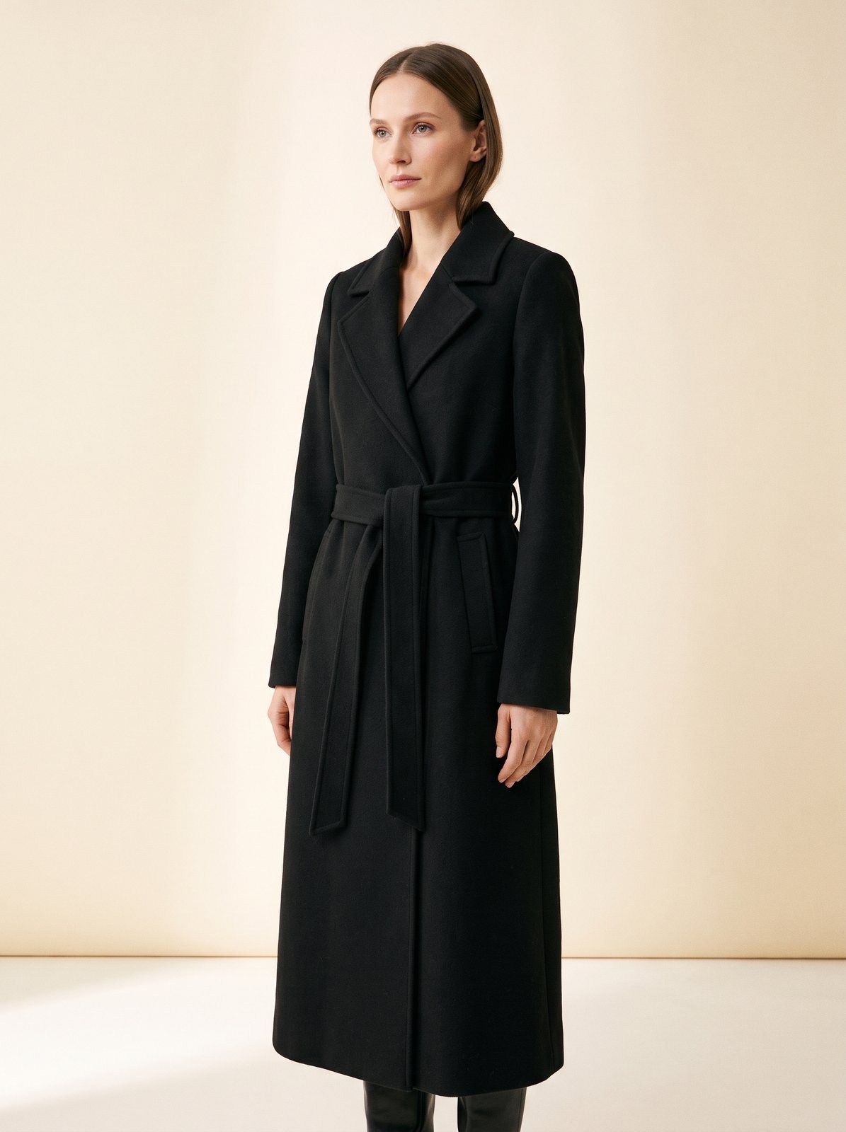 Ada black long winter coat by Lode Lane