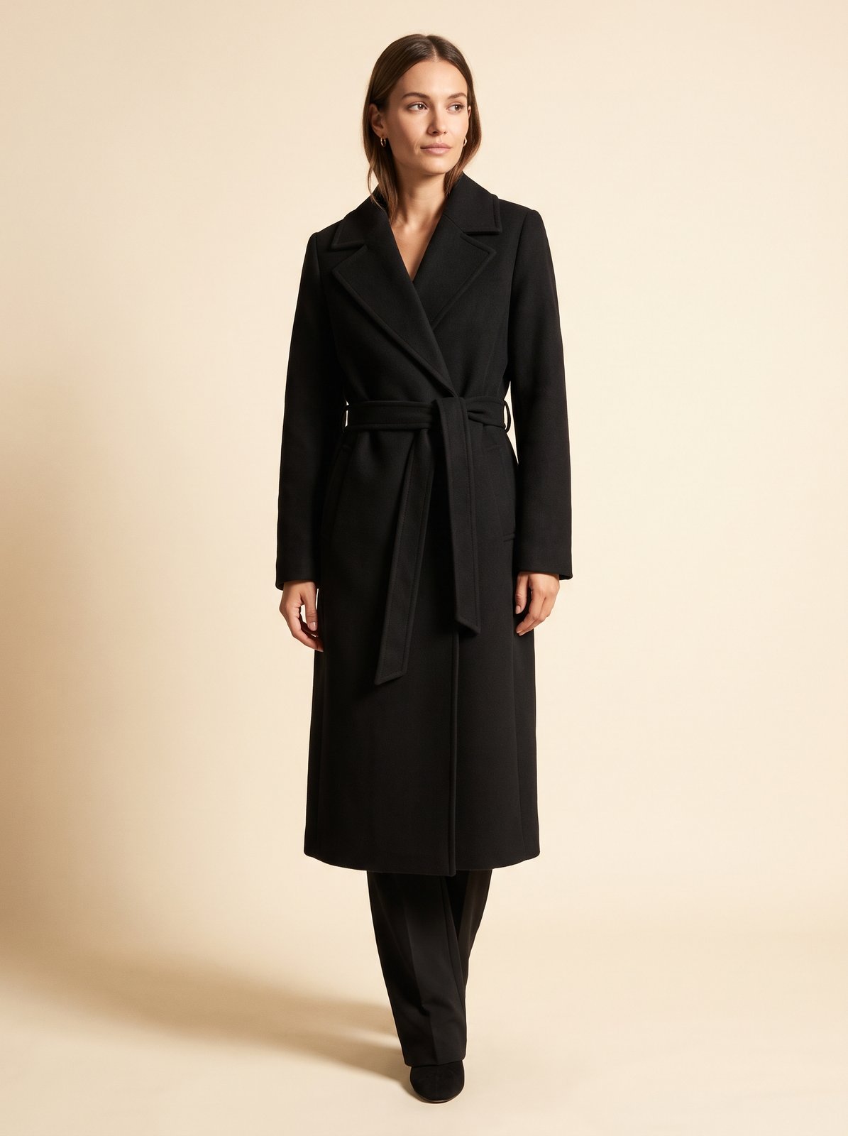 Ada black long winter coat by Lode Lane