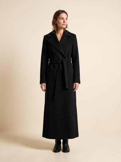 Ada black long winter coat by Lode Lane
