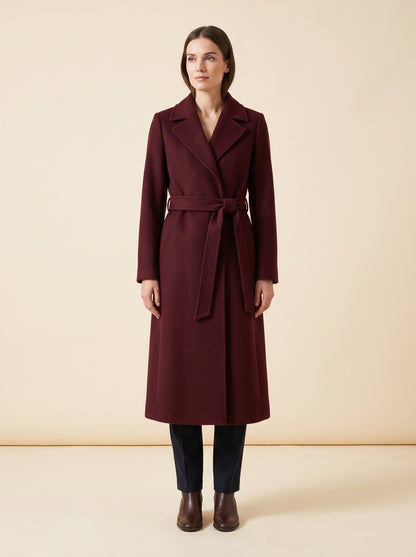 Ada burgundy long winter coat by Lode Lane