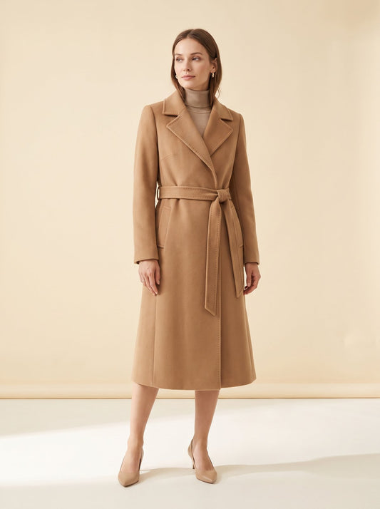 Ada camel long winter coat by Lode Lane
