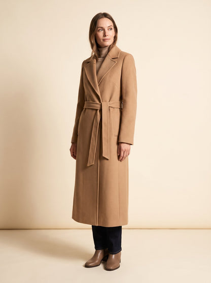 Ada camel long winter coat by Lode Lane