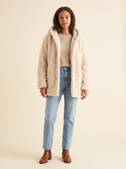 Cream hooded teddy jacket by Lode Lane