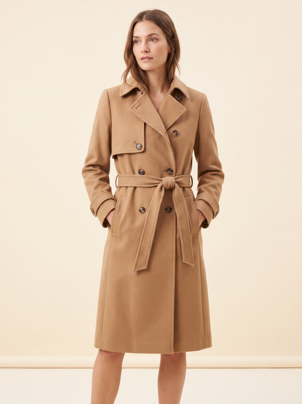Camel belted trench coat by The Lode Lane