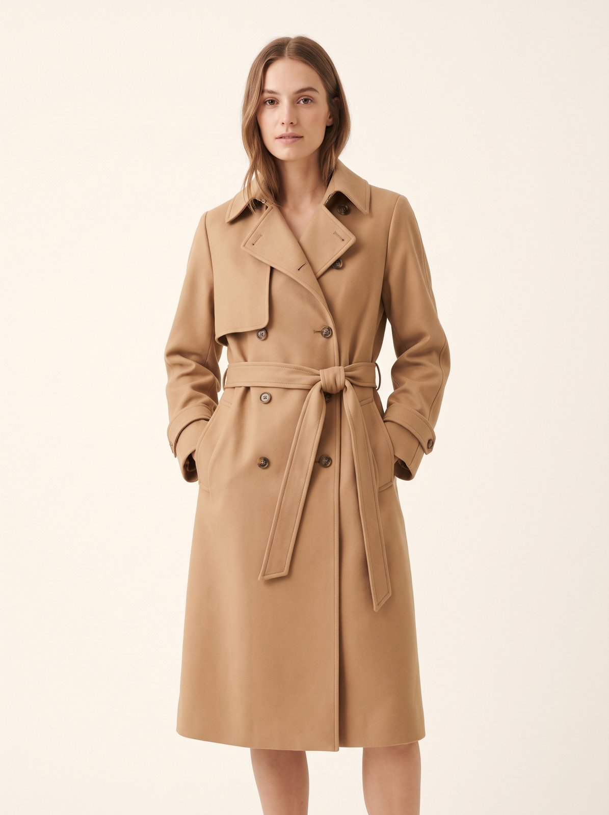 Camel belted trench coat by The Lode Lane
