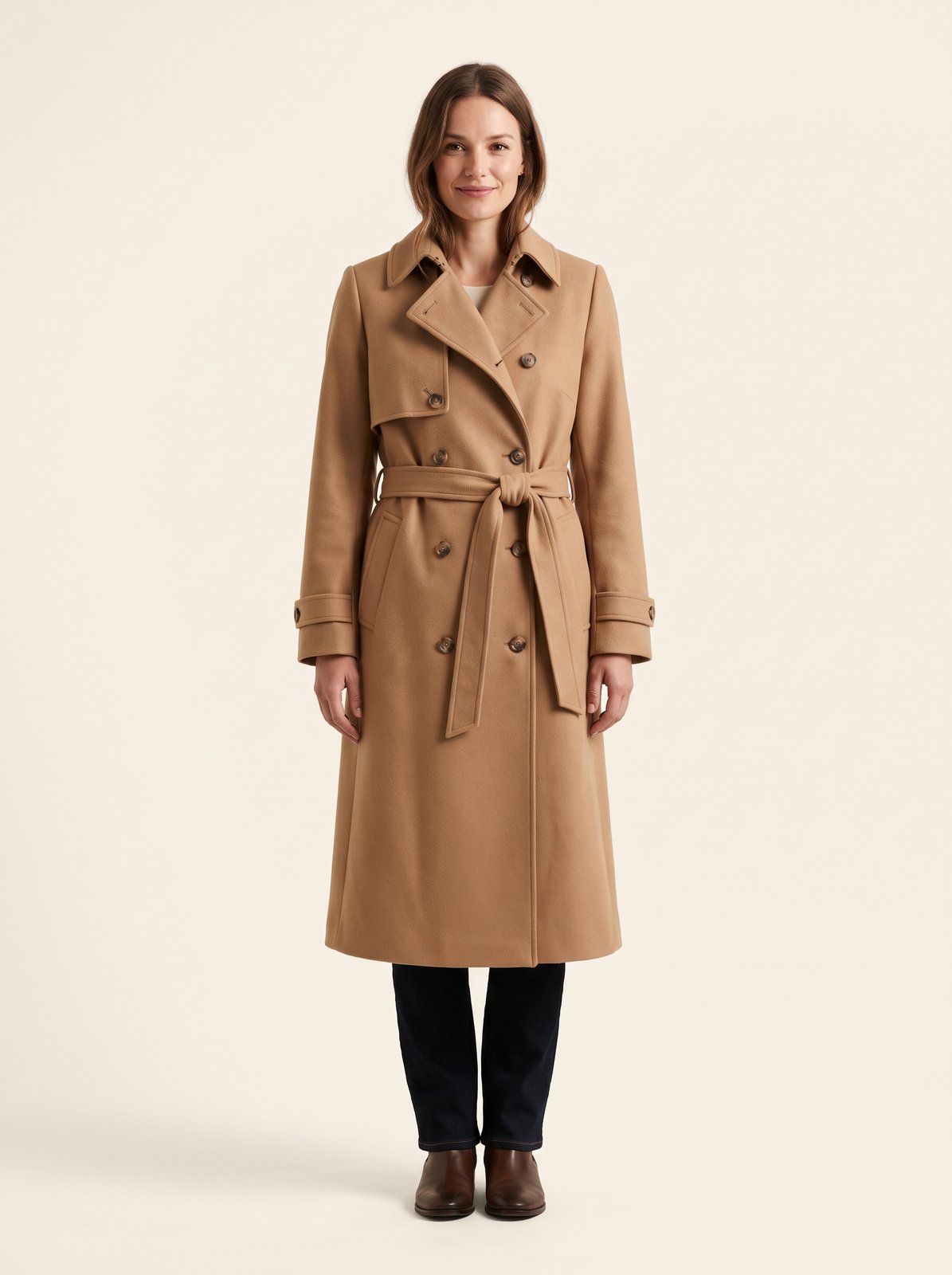 Camel belted trench coat by The Lode Lane