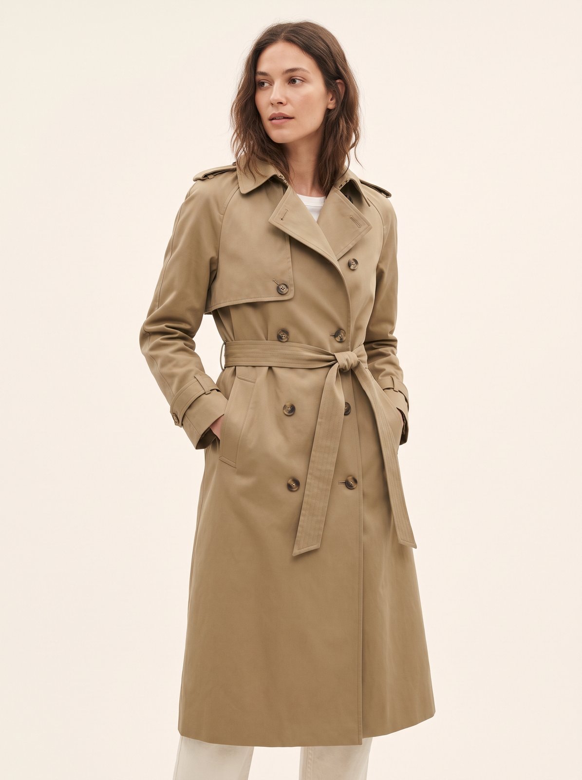 Khaki belted trench coat by The Lode Lane