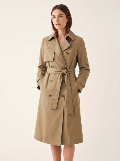 Khaki belted trench coat by The Lode Lane