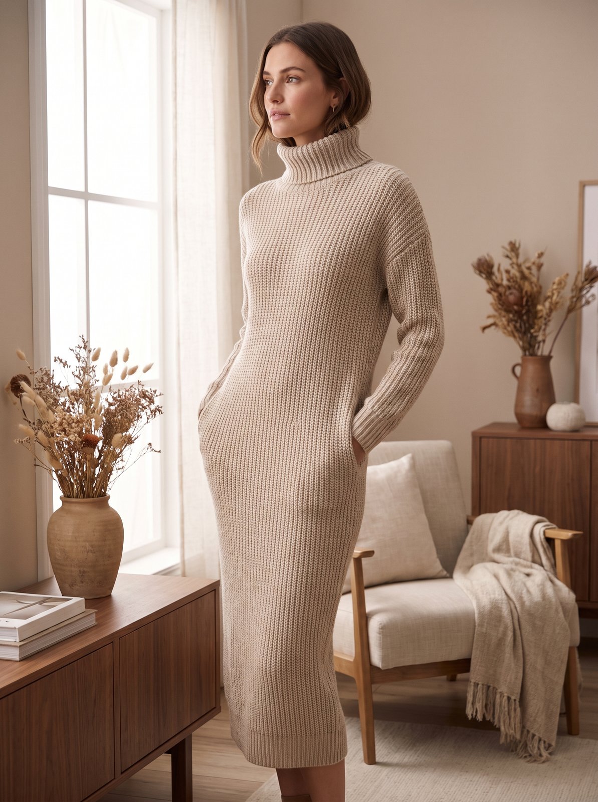 Oatmeal Sweater Dress by The Lode Lane