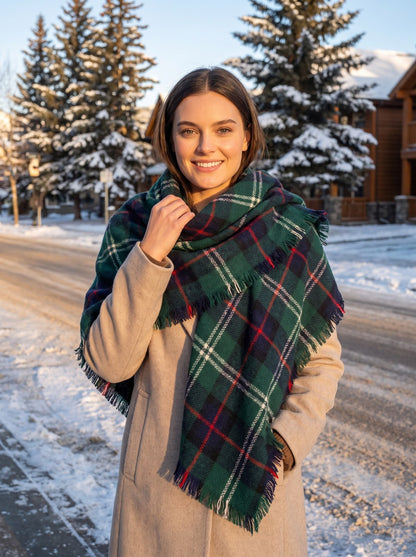 Giselle Merry Blanket Green Plaid Scarf by The Lode Lane
