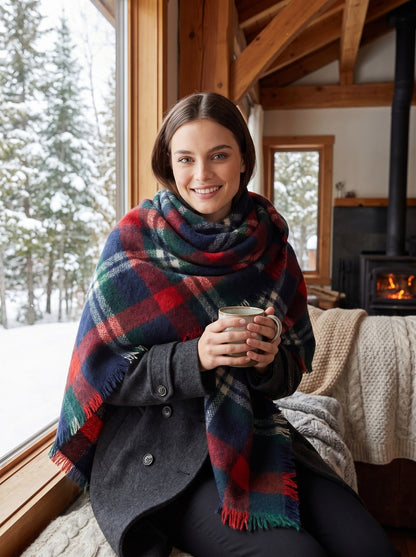 Giselle Merry Blanket Red Plaid Scarf by The Lode Lane