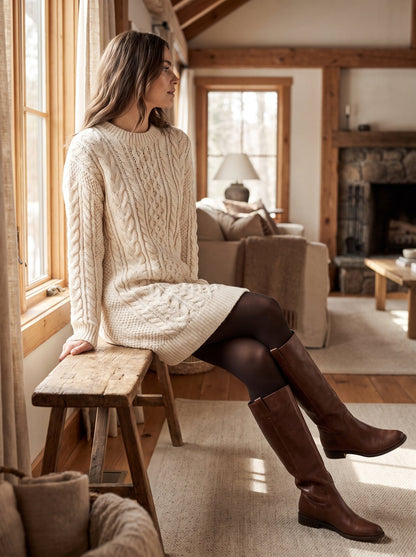 Cream Sweater Dress by The Lode Lane