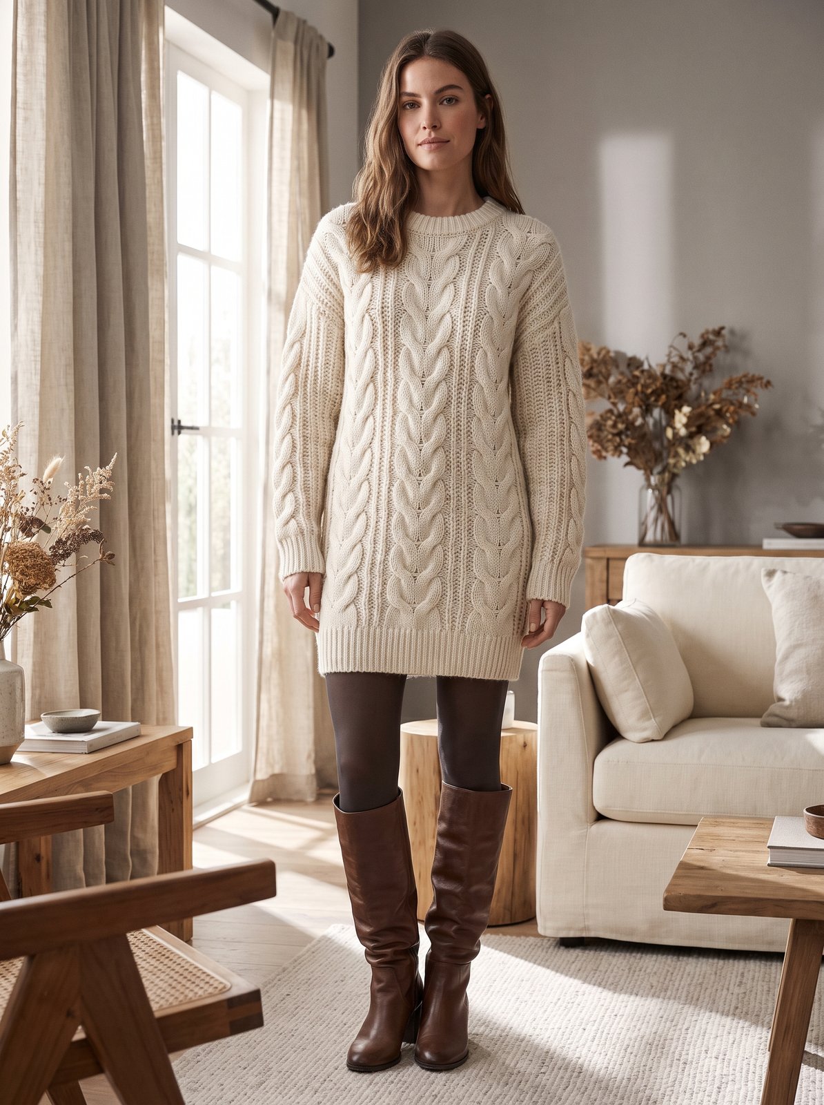Cream Sweater Dress by The Lode Lane