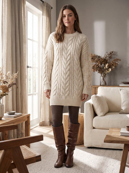 Cream Sweater Dress by The Lode Lane