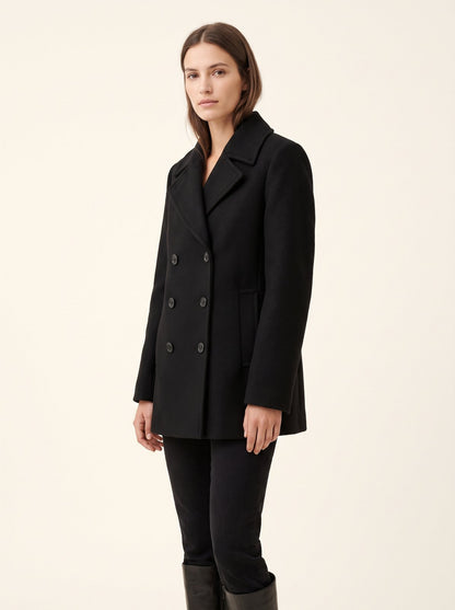 Black double breasted peacoat by The Lode Lane