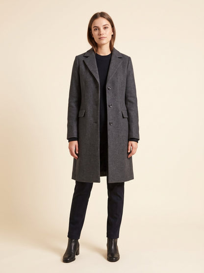 Grey lapel winter coat by Lode Lane