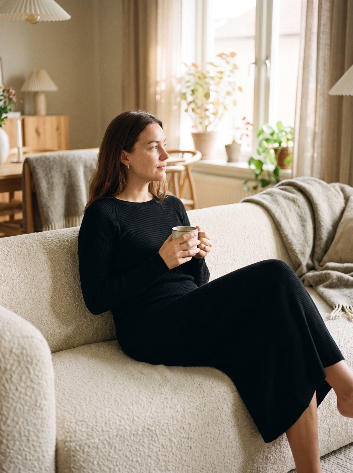 Black Long Sleeve Maxi Sweater Dress by The Lode Lane