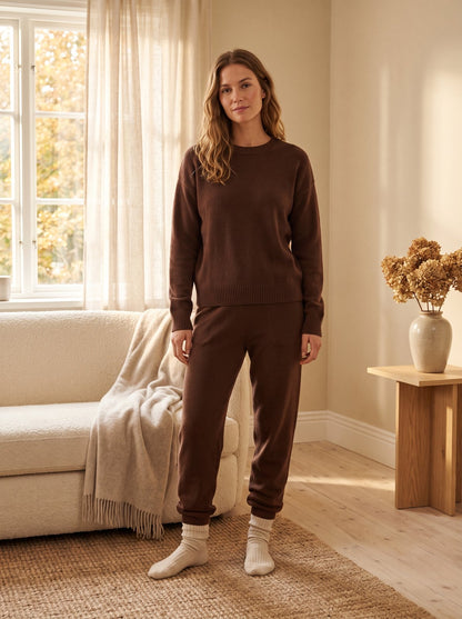 Chocolate Sweater and Jogger Lounge Set by The Lode Lane