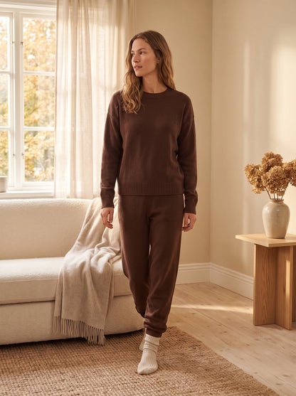 Chocolate Sweater and Jogger Lounge Set by The Lode Lane