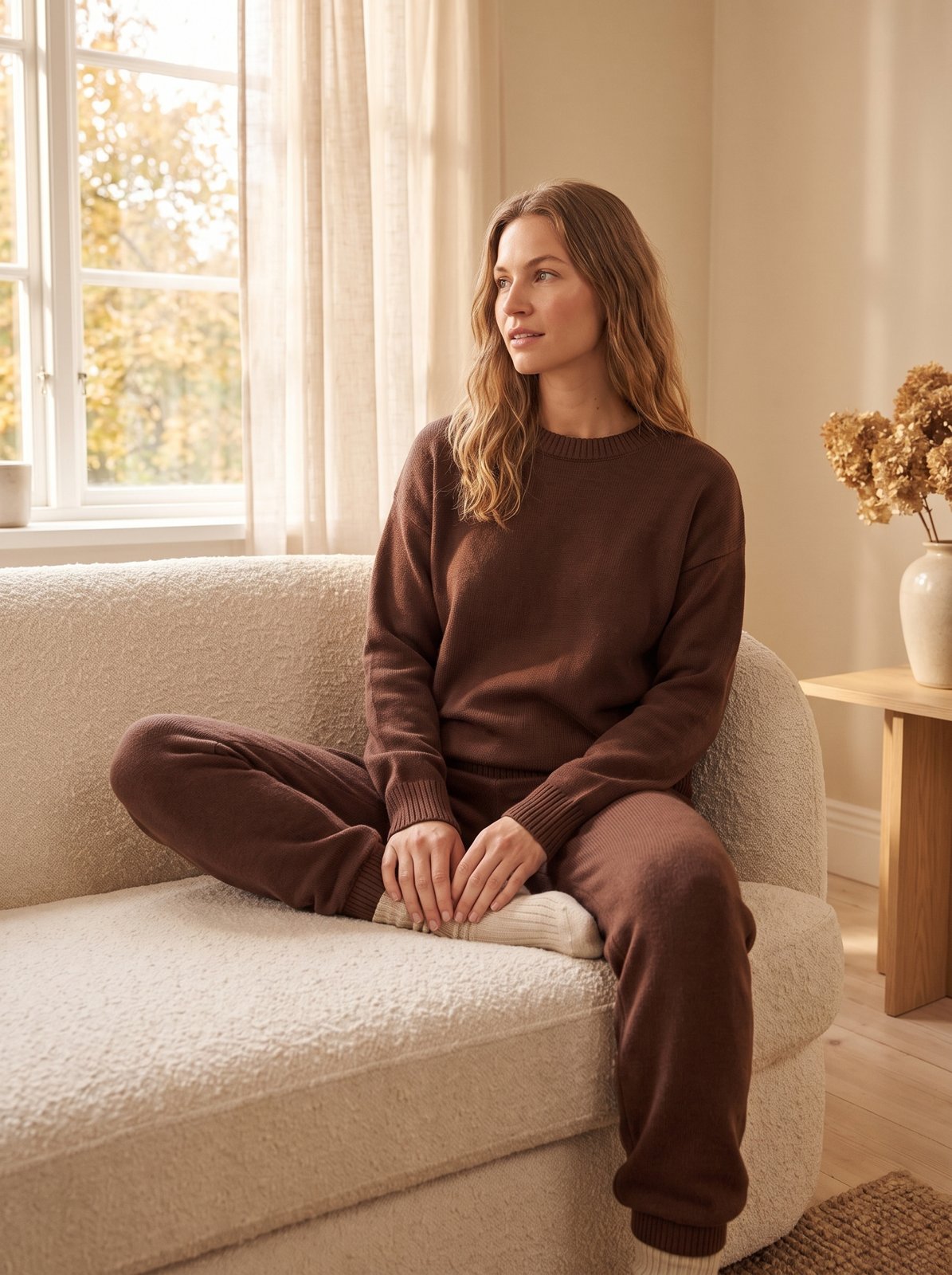 Chocolate Sweater and Jogger Lounge Set by The Lode Lane