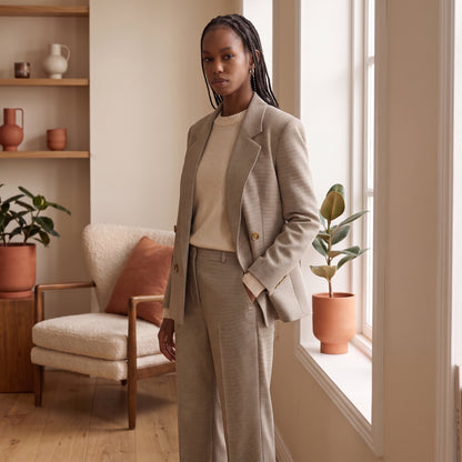 Margot brown houndstooth blazer side view by The Lode Lane