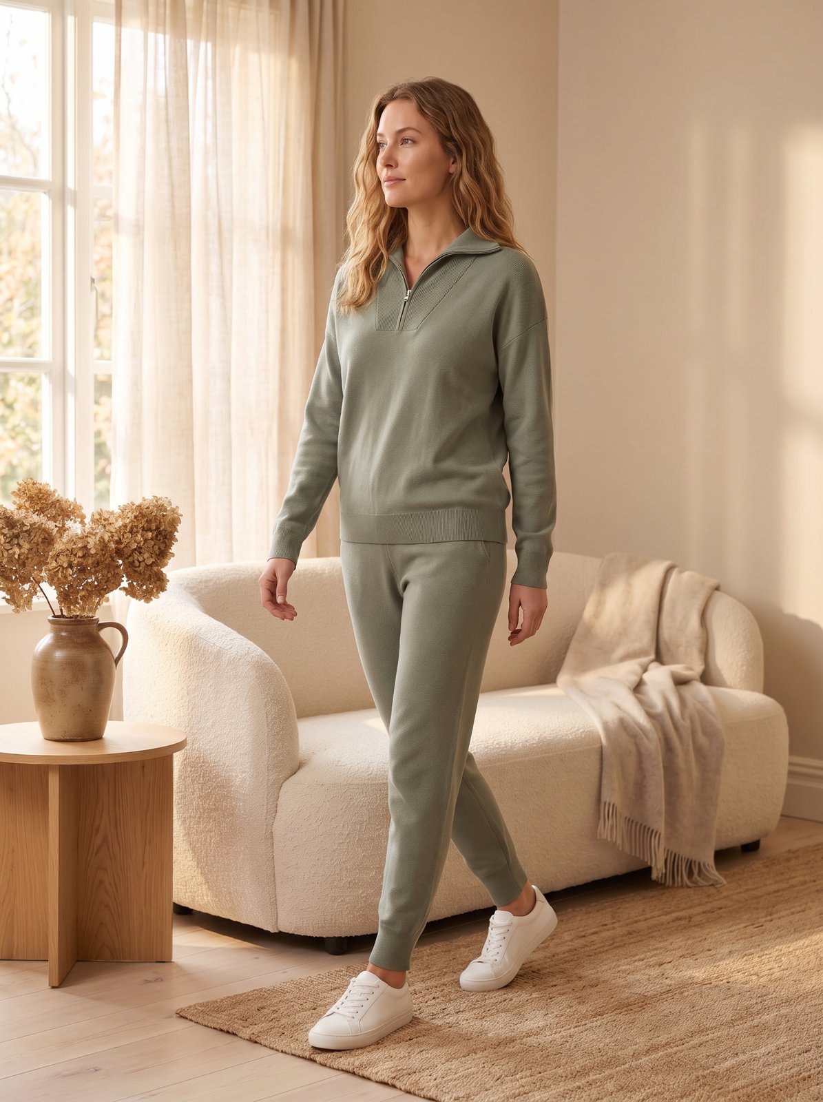 Sage Half Zip Knit Set by The Lode Lane