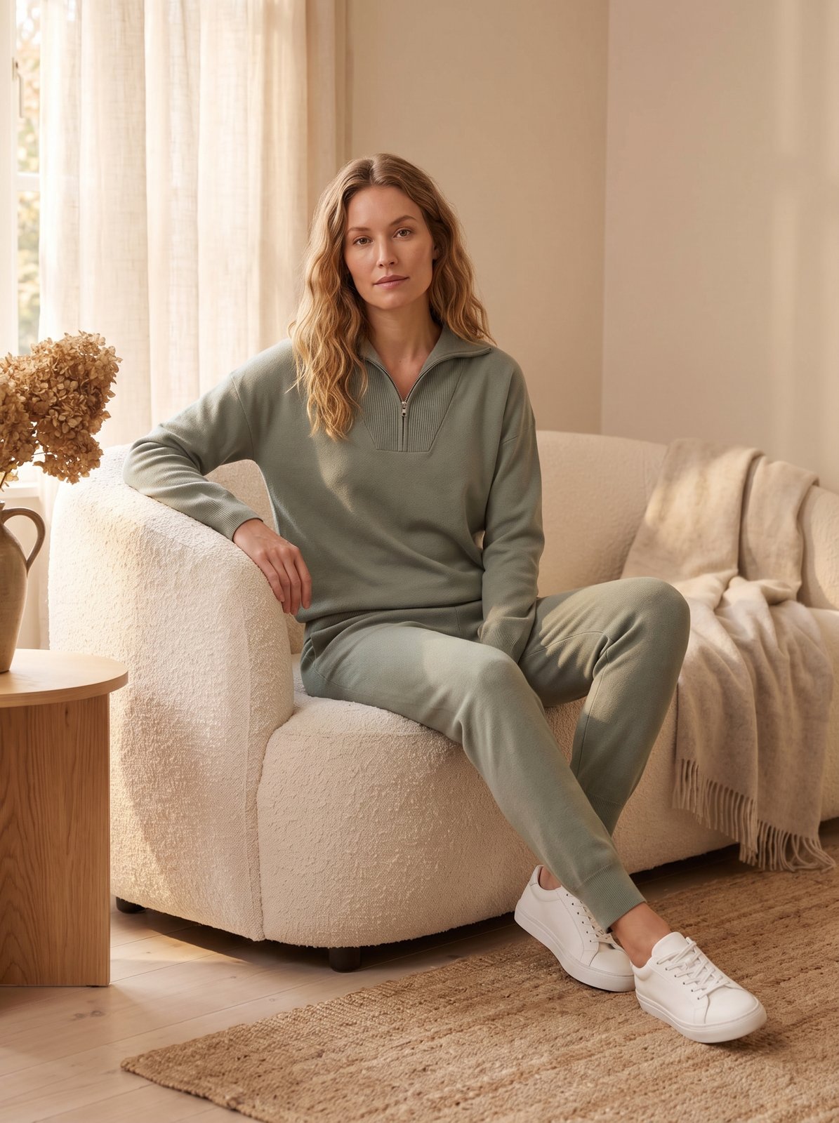 Sage Half Zip Knit Set by The Lode Lane