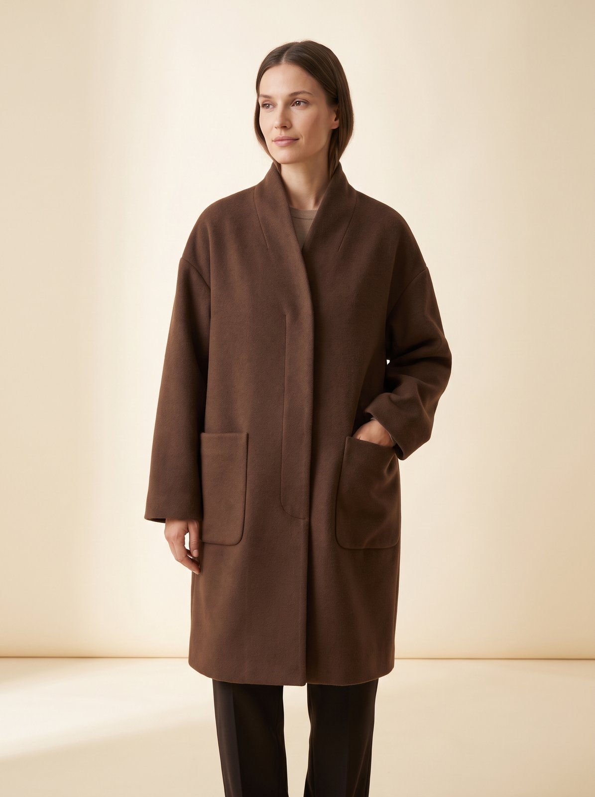 Maren chocolate oversized winter coat by Lode Lane