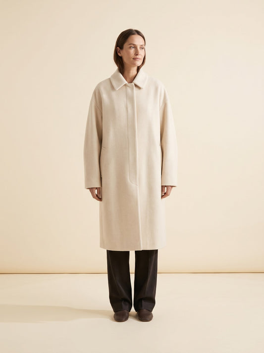 Maren cream oversized winter coat by Lode Lane