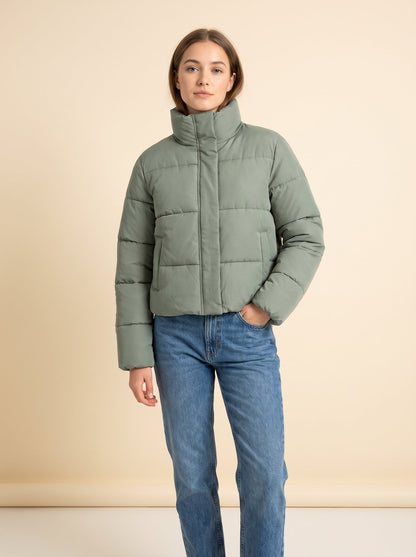 Sage cropped puffer jacket by Lode Lane