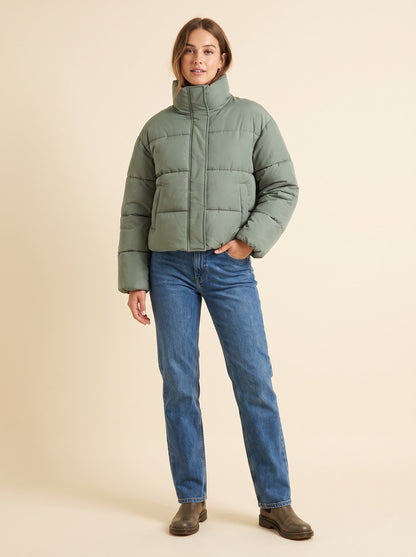 Sage cropped puffer jacket by Lode Lane