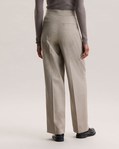 Agnes Tailored Brown Houndstooth Trousers detail by The Lode Lane