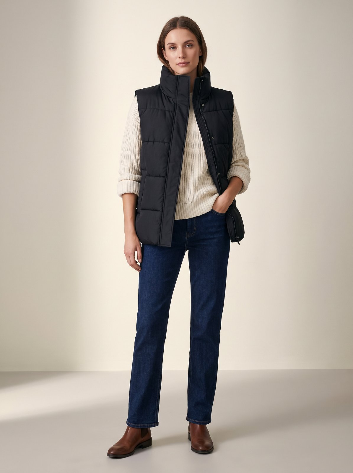 Black puffer vest by Lode Lane