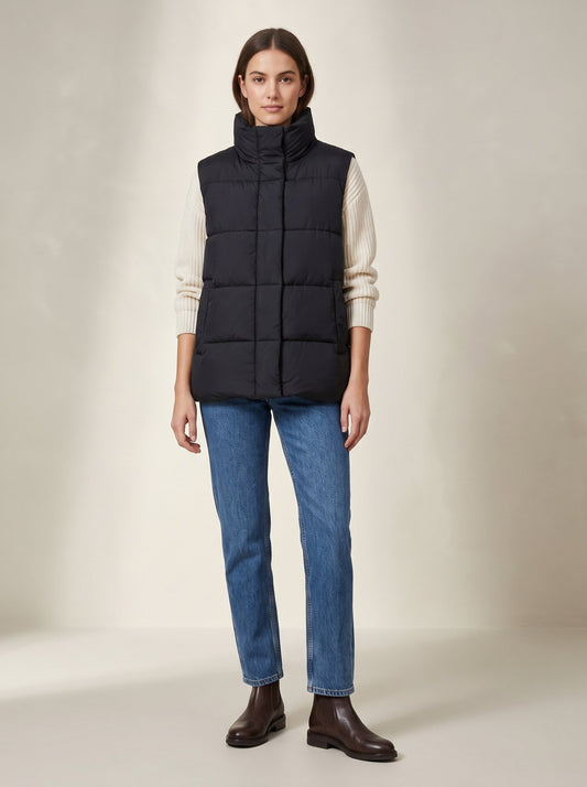 Black puffer vest by Lode Lane