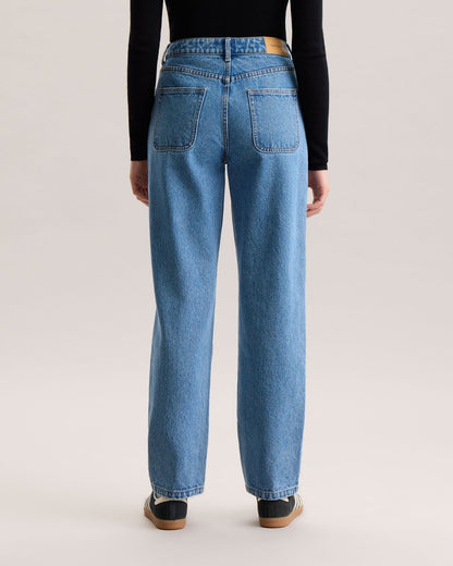 Billie Easy Mid-Blue Straight-Leg Jeans detail by The Lode Lane