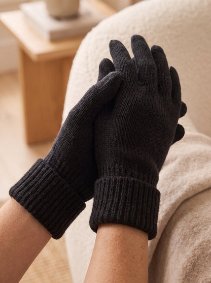 Black Knit Winter Gloves by The Lode Lane
