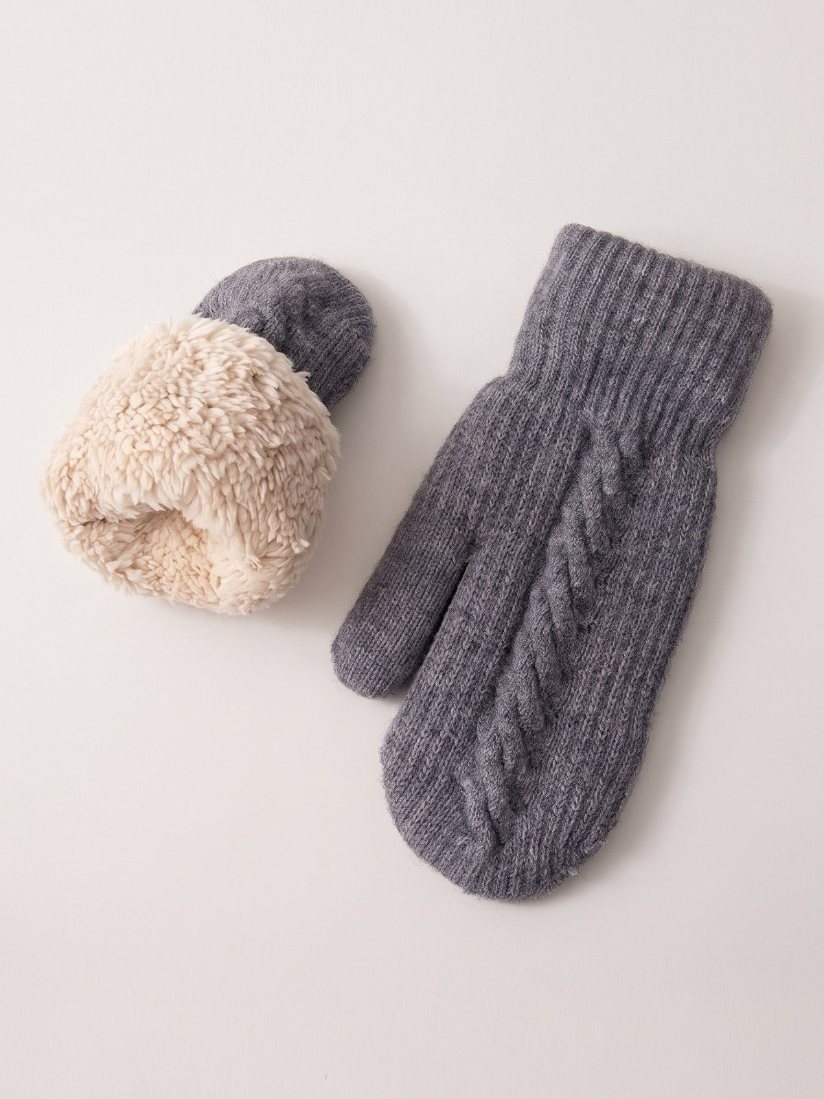 Charcoal Knit Mittens by The Lode Lane
