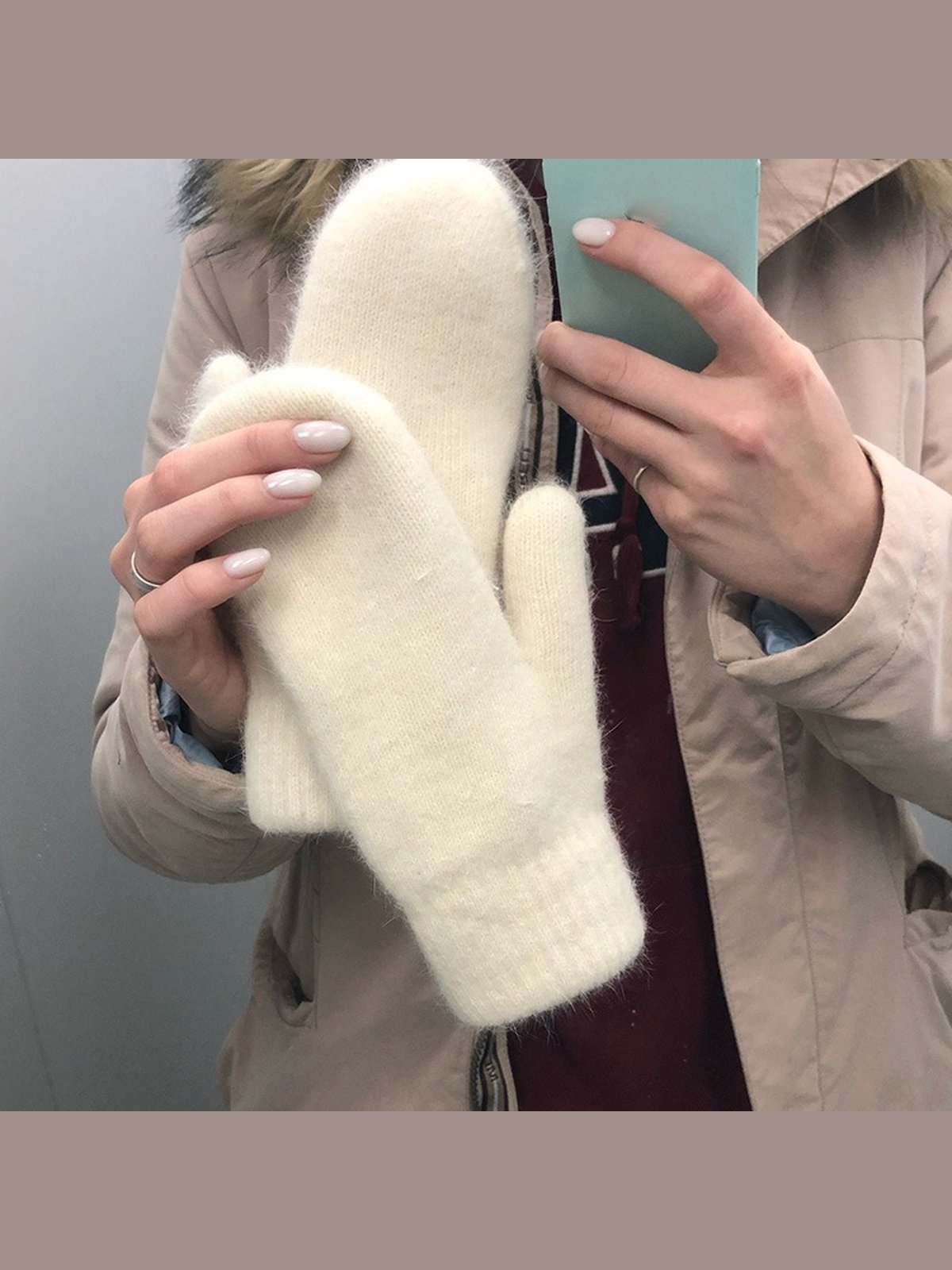 Cream Knit Mittens by The Lode Lane