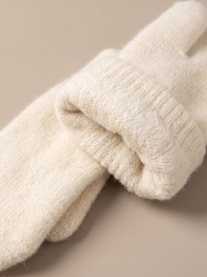 Cream Knit Mittens by The Lode Lane