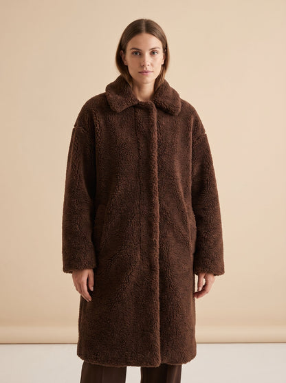 Chocolate oversized teddy coat by Lode Lane