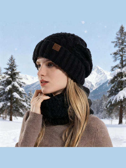 Black Hat and Scarf Set by The Lode Lane