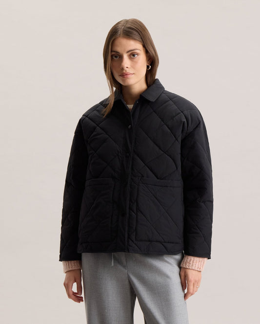 Marlowe Cosy Black Wool Overshirt Shacket by The Lode Lane